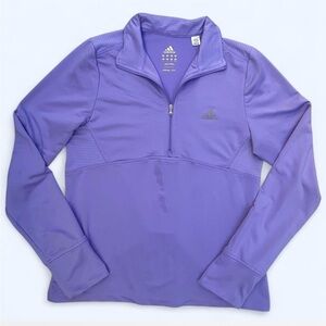 Adidas Lavender Quarter-Zip Top activewear loungewear sport workout size M